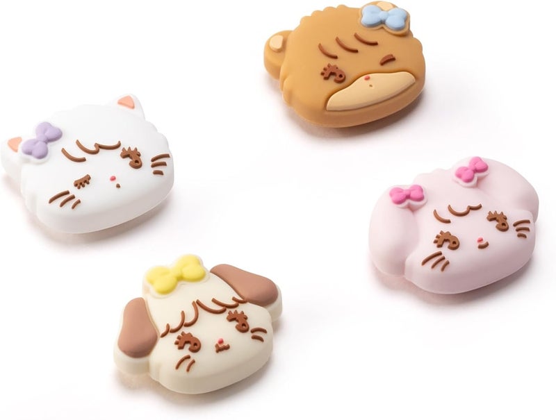 GEEKSHARE 4PCS Switch Thumb Grip Caps,Kawaii Thumbstick Caps,Soft Silicone Joystick Cover Compatible with Switch/OLED/Lite - Mikko Sweet Thoughts - Image 1